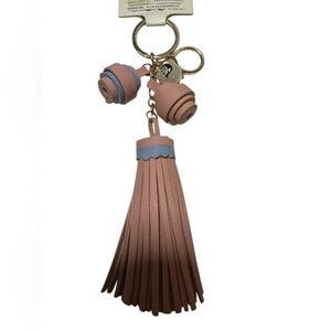 Fashion Bag Charm / Key Fob Tassels-in light pink & Blue - Gold Hardware NWT